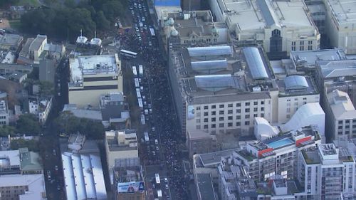 Lockdown protesters in Sydney.