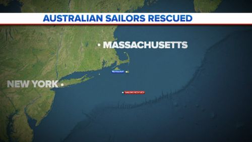The pair became caught in a storm south of Massachusetts. (9NEWS)