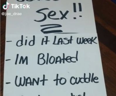 Husband list of sex excuses