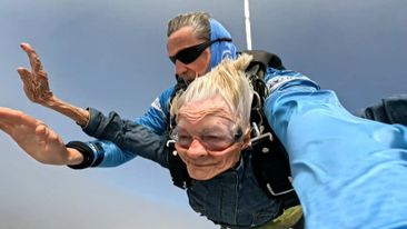 Great grandmother skydives for her 90th birthday