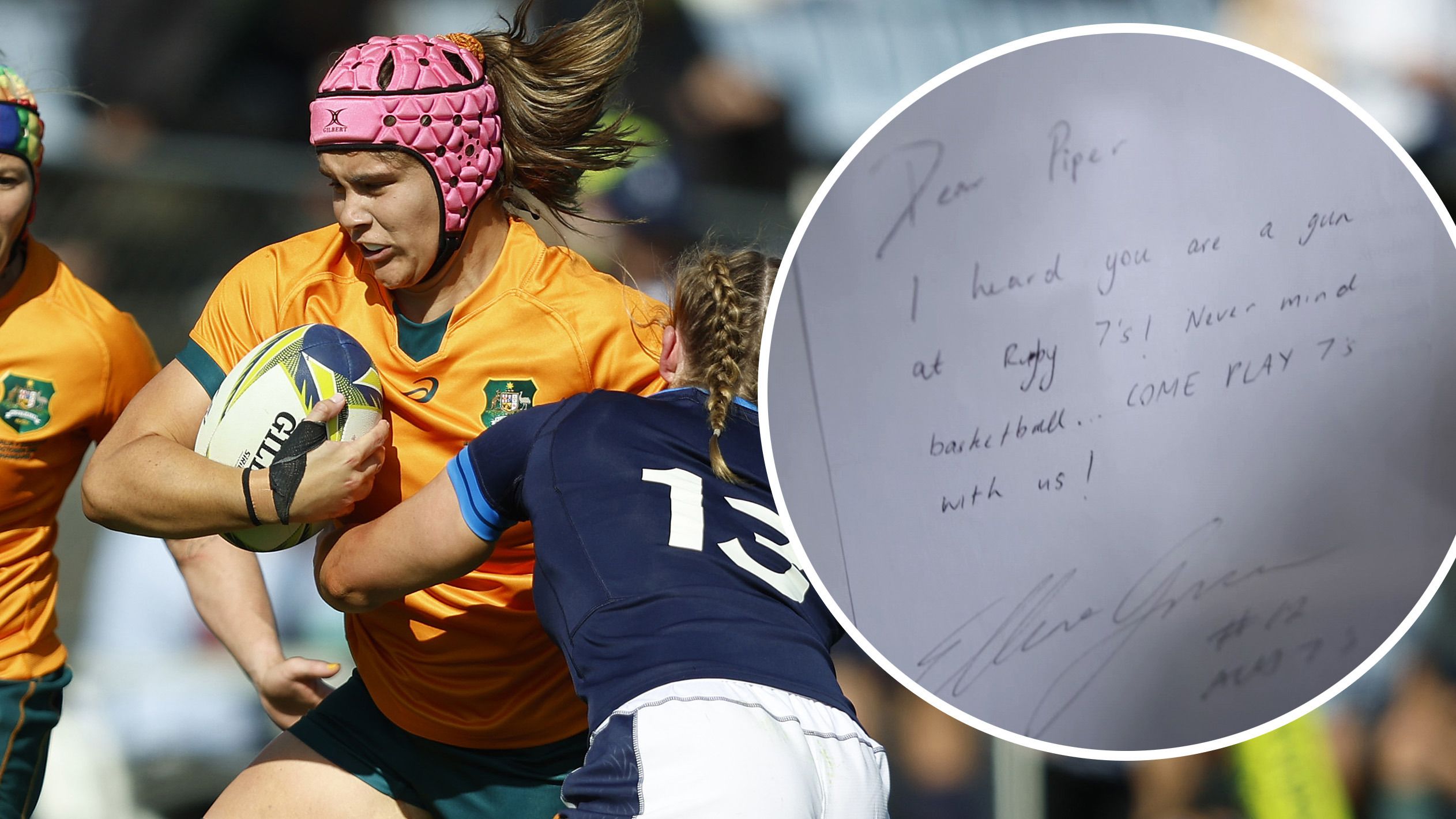 The letter Ellia Green wrote to Piper Duck to convince her to play rugby sevens.