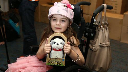 Chloe at the Sydney Children's Hospital Christmas party in 2014.