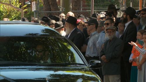 Thalia's funeral procession stopped at her school. (9NEWS)