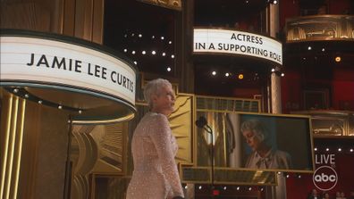 Jamie Lee Curtis wins Best Supporting Actress at the 2023 Oscars.