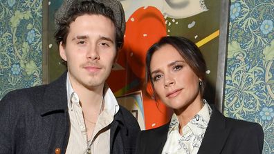 Brooklyn and Victoria Beckham 