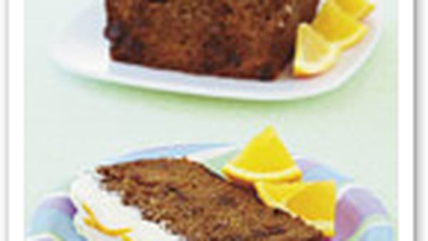 Carrot and sultana loaf with maple icing