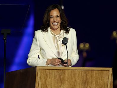 Kamala Harris speaks at Joe Biden victory rally 2020