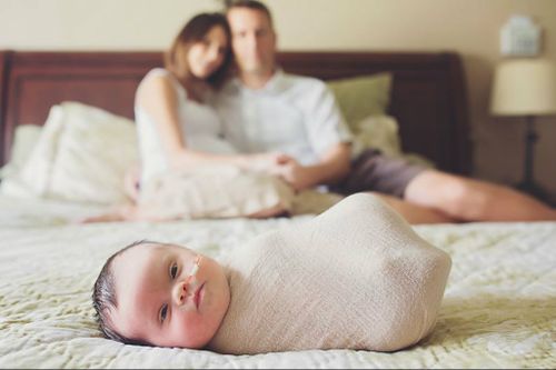 The couple had found peace with Abigail's diagnosis of Down syndrome before learning she also had a brain tumour. (Mary Huszcza/8.08 Photography)