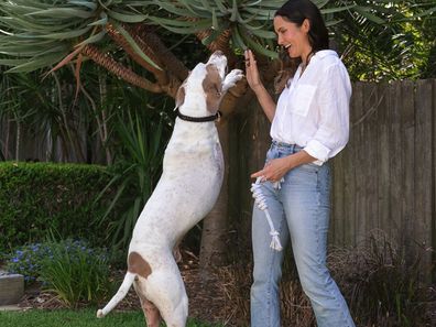 Laura Byrne and her dog Buster