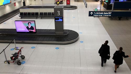 An empty Sydney Domestic Airport in August.