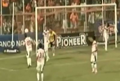 <b>A Costa Rican footballer was left red-faced after scoring with a world class flick-up header - into his own goal.</b><br/><br/>Guanacasteca defender Michael Duran appeared to be in the perfect position to clean-up a rebound shot from rivals Puntarenas when he skillfully flicked the ball from his chest to his head.<br/><br/>But instead of clearing the danger Duran could only watch with dismay as the ball loped over the keeper and into the back o the net during the 3-1 loss.<br/><br/>Check out the stunning blooper, along with our favourite own goal gaffes.<br/>