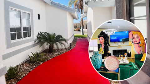 The ultimate "diva house" with red carpet and a mural featuring the ladies of rock and roll is on offer for $1.7 million.
