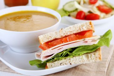 sandwich and squash soup