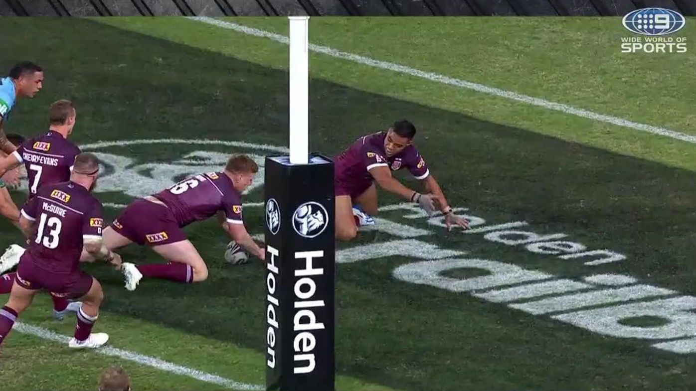 Andrew Johns declares Queensland's Dylan Napa was robbed of a try