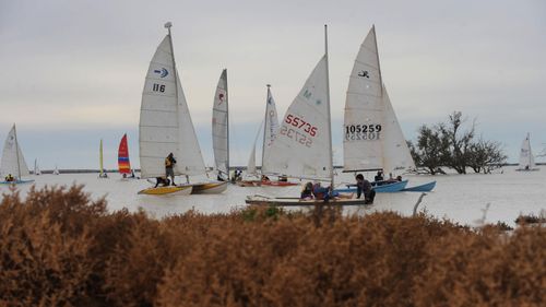 The lake’s yacht club has a dedicated group of sailors who only manage to enjoy the water every few years.