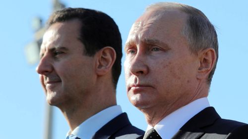 While Russia was warned by Trump about the possible attack, the Syrian government under Bashar al-Assad has denied any involvement in the chlorine gas attack. Picture: AAP.
