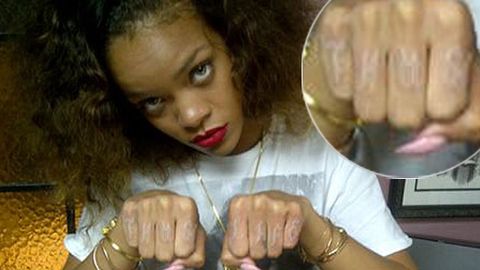 Rihanna's new 'THUG LIFE' knuckle tattoo