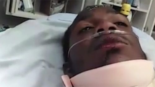 Timothy Settles broadcast a video from hospital on Facebook after being shot. (Facebook)