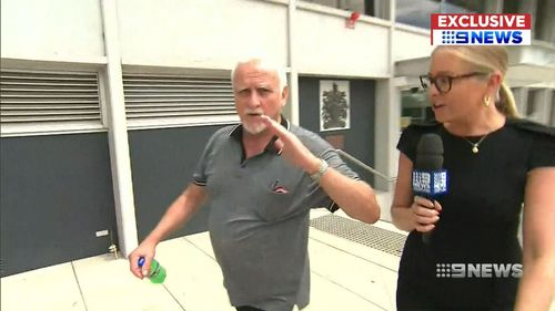 The man lashed out at a 9NEWS camera crew. (9NEWS)