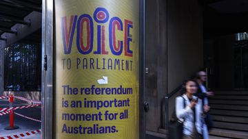 A Voice to Parliament referendum information board