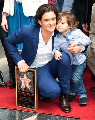 Orlando Bloom, son Flynn, Hollywood Walk Of Fame 