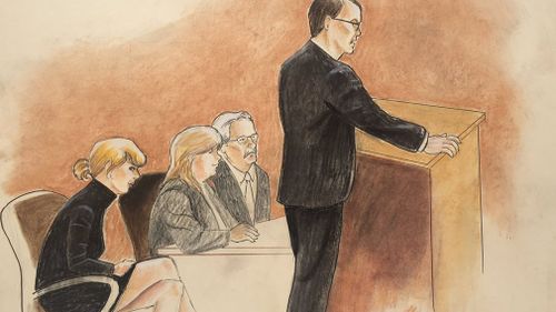 Swift in court as her lawyer gives his closing statement. (Source: Jeff Kandyba)