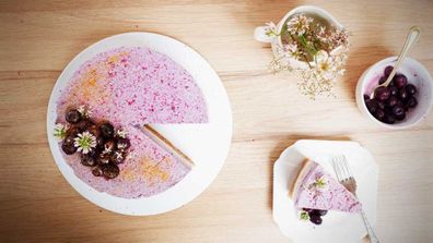 This is the vegan answer to cheesecake, and it's so very pretty