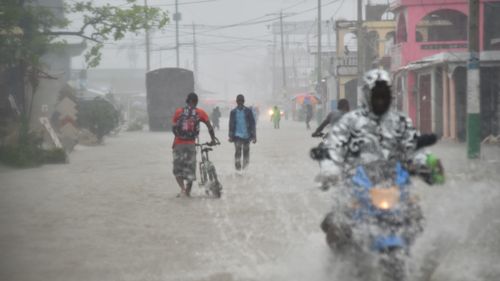 Five dead after storm pounds hurricane-stricken Haiti