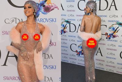 Our vote for best body-blinged butt? Bad girl RiRi's barely-there bejewelling for the CFDA's earlier this year. <br/><br/>That's the least we could do after the sexy star glued 216, 000 Swarovski crystals to her smoking-hot bod!<br/>