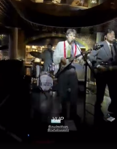 Jackie Apostel shared a photo of Cruz Beckham onstage at his birthday bash.