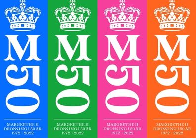 Official logo for Queen Margrethe's 50th Government Anniversary Golden Jubilee