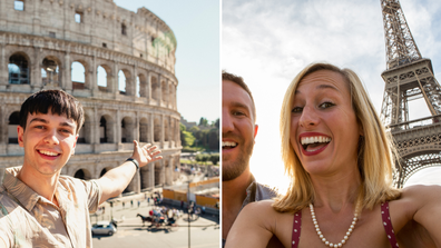 European travel selfies: Rome and Paris 