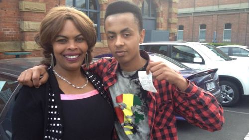 Naz (right) with his mum.