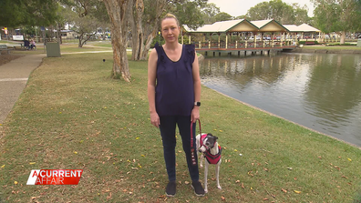 Disability Pensioner Amy Grigg-Lesina and her assistance dog Coco