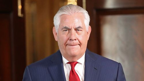 US Secretary of State Rex Tillerson walks to a podium before making a statement at the State Department on October 4. (Getty)