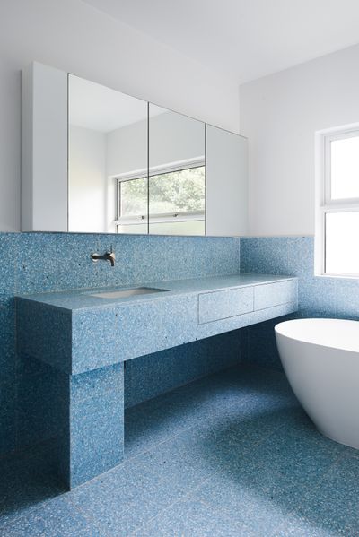 These Blue Terrazzo Tiles Are 2018 Bathroom Goals - Terrazzo Tiles Melbourne Bathroom These Blue Terrazzo Tiles Are 2018 Bathroom Goals - Terrazzo Tiles Melbourne Bathroom