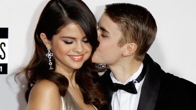 Selena Gomez and Justin Bieber at the 2011 American Music Awards.