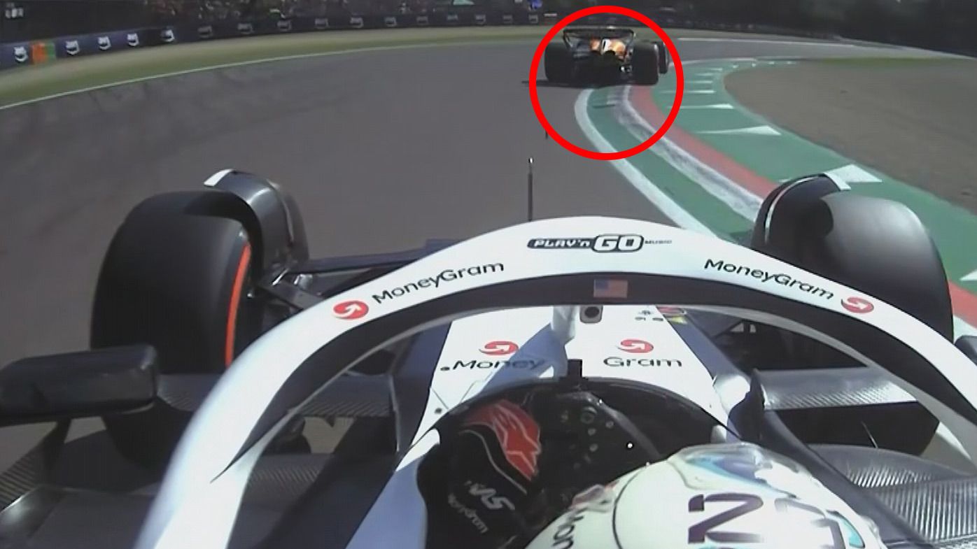 Oscar Piastri (circled) was slapped with a three-place grid penalty and stripped of his second-place start for impeding Haas&#x27; driver Kevin Magnussen in qualifying for the Emilia Romagna Grand Prix.
