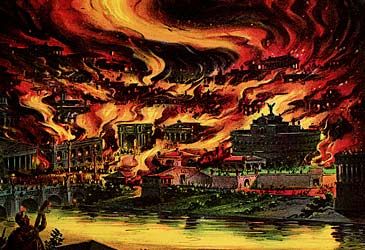 Who was Roman emperor at the time of the Great Fire of Rome?