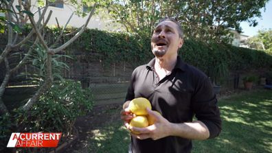 A classically trained opera singer, Raffaele Pierno credits his sizeable citrus fruit to his singing.