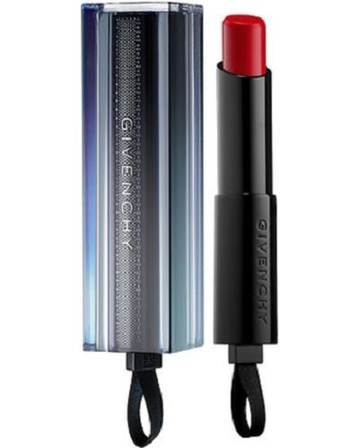<a href="http://www.sephora.com/rouge-interdit-vinyl-color-enhancing-lipstick-P405231?skuId=1797513" target="_blank">Givenchy Rouge Interdit Vinyl Color Enxhancing Lipstick in Rouge Rebelle 11, $47.</a>