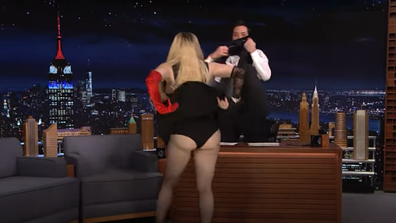 Madonna flashes audience on Tonight Show with Jimmy Fallon