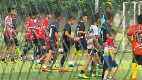 The Wild Boars' senior teams were back in training today. Picture: 9NEWS 