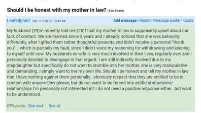 The new wife has explained the difficult situation on the forum.