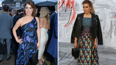 Princess Beatrice and Princess Eugenie astatine  the Serpentine Summer Party, June 2018