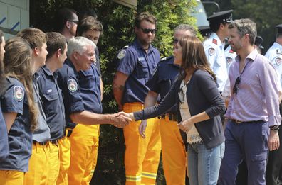 Princess Mary Crown Prince Frederik visit bushfires victims in Winmalee, in the NSW Blue Mountains, in 2013