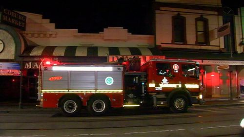 Emergency services at the scene overnight. Picture: 9NEWS