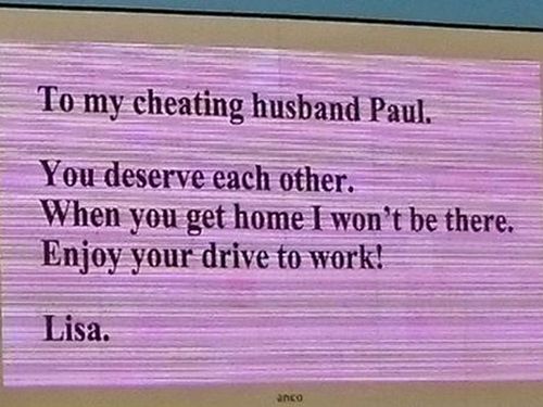 English woman exposes cheating husband in billboard