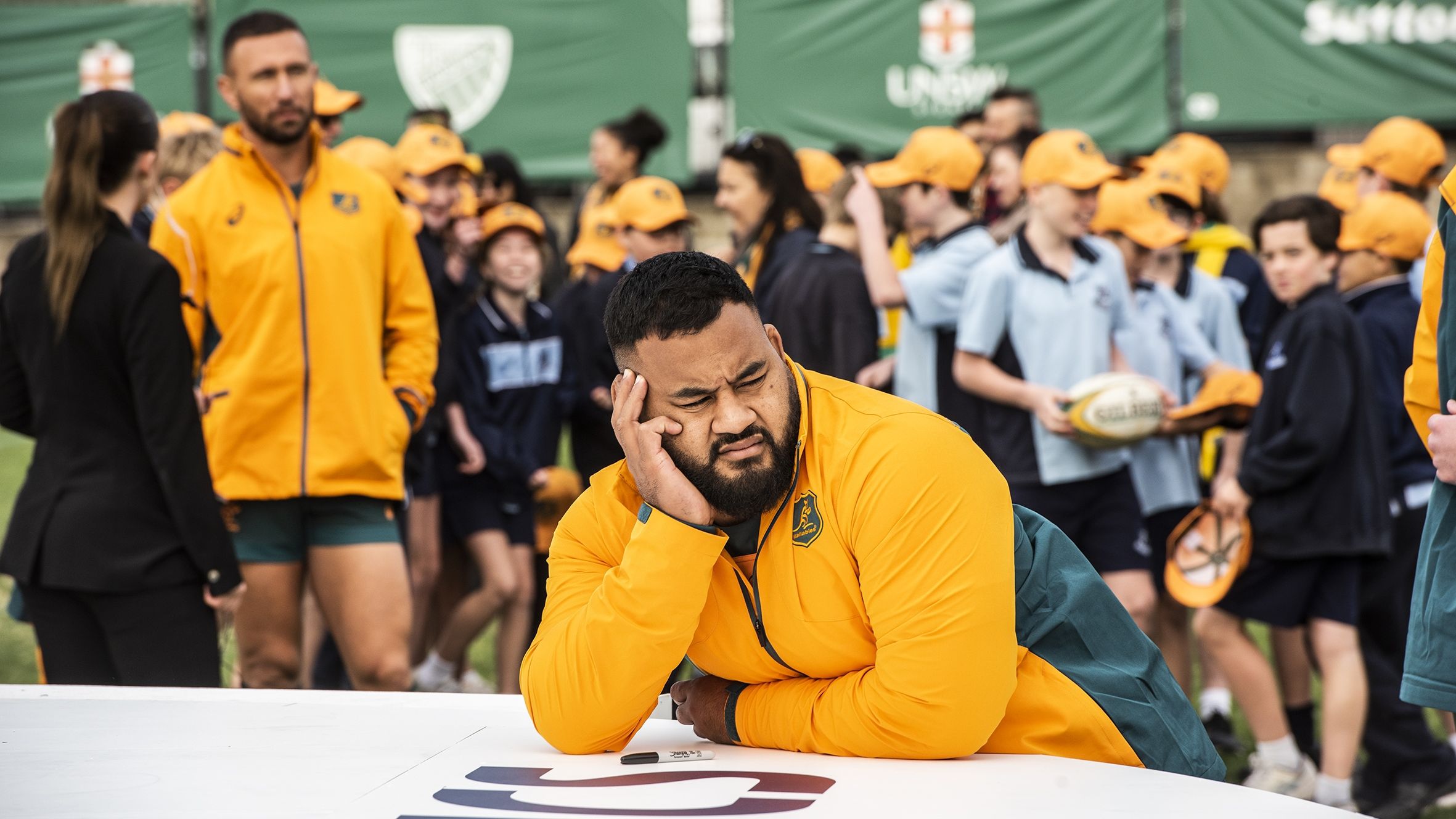 Wallabies prop Taniela Tupou at Coogee Oval. Photo: Steven Siewert