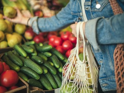 Woman shopping for groceries at the supermarket